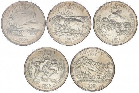 USA Lot 56 pièces - Quarter Dollar - 1999-2008 + territoires 2009