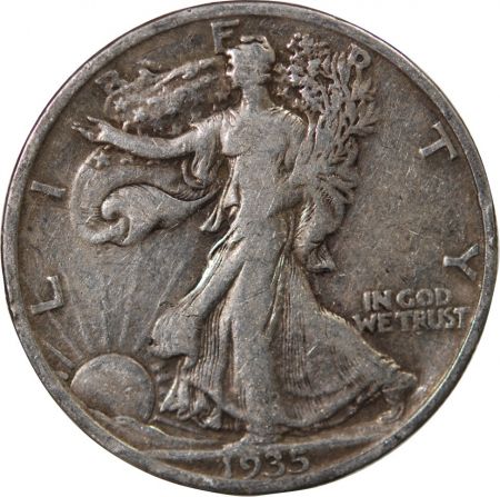USA USA - 1/2 DOLLAR ARGENT \ Walking Liberty \  1935 PHILADELPHIE