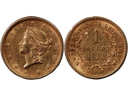 USA USA, LIBERTY HEAD - 1 DOLLAR OR 1853