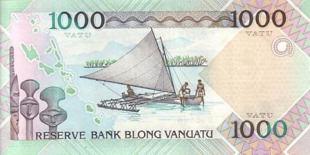 Vanuatu 1000 Vatu Chef Mélanésien - Voilier à balancier