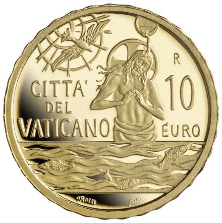 Vatican 10 Euros Or Vatican 2021 - Le Baptême