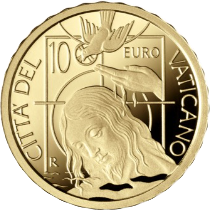 Vatican 10 Euros Or Vatican 2022 - Le Baptême