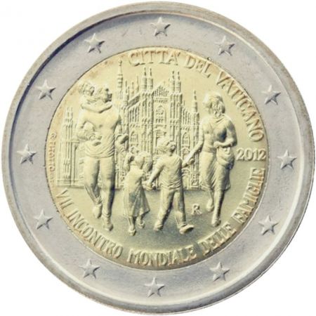 Vatican 2 Euros Commémo 2012 - Journée Mondiale des Familles