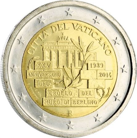 Vatican 2 Euros Commémo. 2014 - Chute du Mur de Berlin