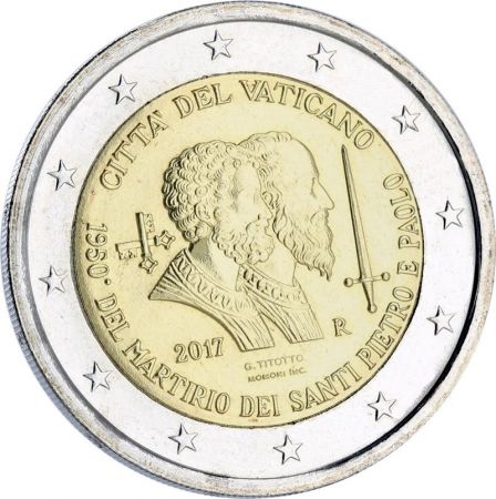 Vatican 2 Euros Commémo. 2017 BU - Saints Pierre et Paul