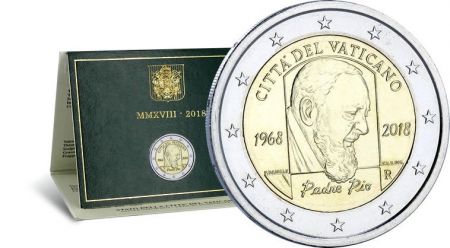 Vatican 2 Euros Commémo. 2018 BU (FDC) - 50 ans Mort Padre Pio