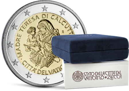 Vatican 2 Euros Commémo. BE 2022 - 25e anniversaire de la mort de Mère Teresa de Calcutta
