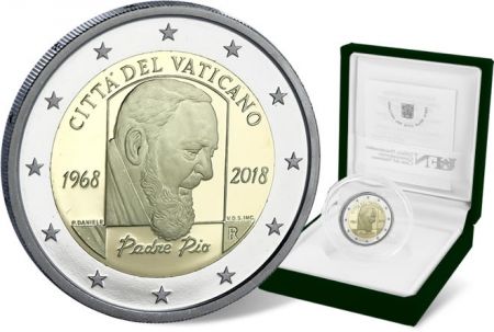 Vatican 2 Euros Commémo. BE Vatican 2018 - 50 ans Mort Padre Pio