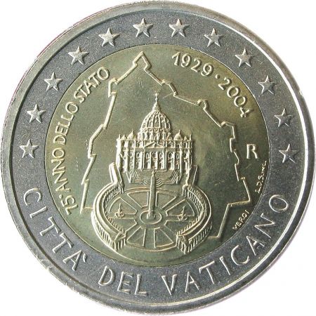 Vatican 2 Euros Commémorative 2004  - Fondation de l\'Etat du Vatican