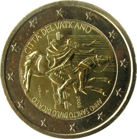 Vatican 2 Euros Commémorative 2008 Saint Paul