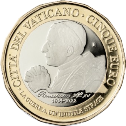 Vatican 5 Euros BE Bimétallique Vatican 2022 - Pape Benoit XV