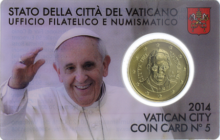 Vatican 50 centimes euros 2014 Vatican - SOUS BLISTER (Coincard n°5)