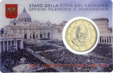 Vatican 50 centimes euros 2015 Vatican - SOUS BLISTER (Coincard n°6)