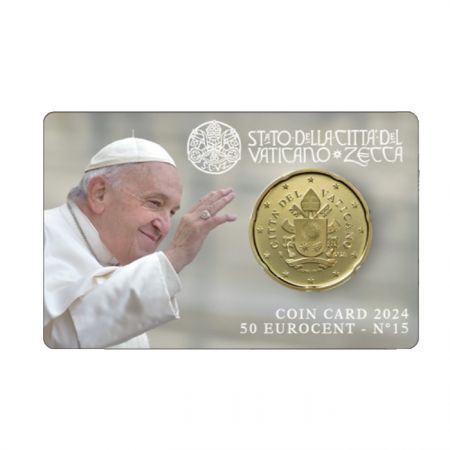 Vatican 50 centimes euros 2024 - SOUS BLISTER (Coincard n°15)