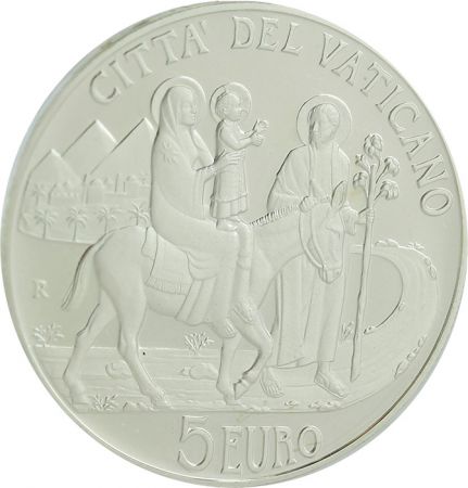 Vatican 96e Journée des Migrants et des Réfugiés - Benoit XVI - 5 Euros Argent Vatican 2010
