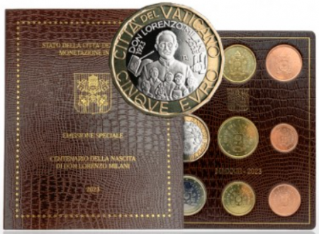 Vatican Coffret BU Euro incluant la 5 Euros 2023 VATICAN -  100 ans de Don Lorenzo Milani