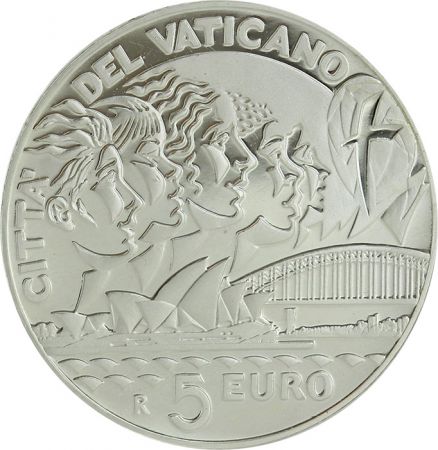 Vatican JMJ de Sydney - Benoit XVI - 5 Euros Argent Vatican 2008