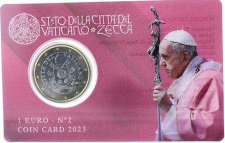 Vatican Pape François - 1 Euro 2023 Vatican - SOUS BLISTER (Coincard n°2)