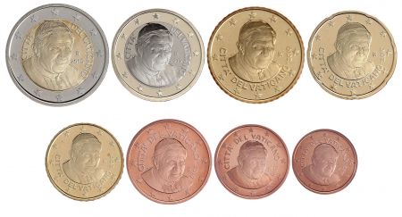 Vatican Série 8 monnaies 2010 - Benoit XVI - BE