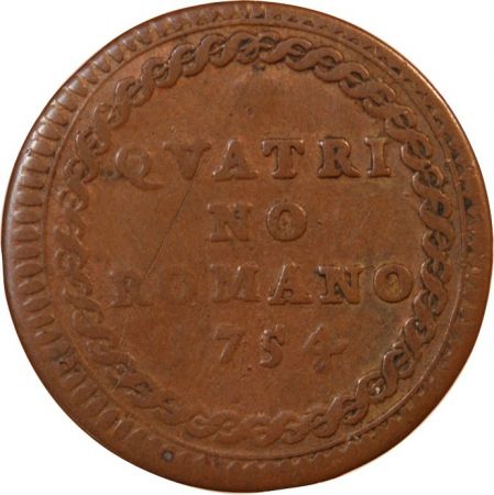 Vatican VATICAN  BENOIT XIV - QUATTRINO 1754 AN XV