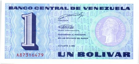 Venezuela 1 Bolivar Simon Bolivar - Armoiries 1989