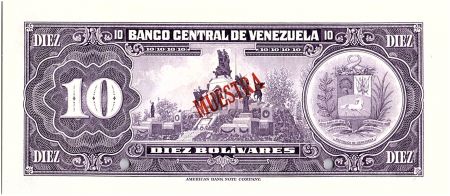 Venezuela 10 Bolivares,  Simon Bolivar - Antonio Jose de Sucre - 1972 -  Muestra
