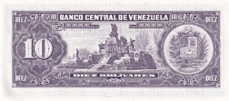 Venezuela 10 Bolivares,  Simon Bolivar - Antonio Jose de Sucre - 1988