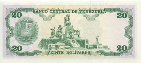 Venezuela 20 Bolivares J. A. Paez - Monument Bataille de Carabobo