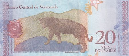 Venezuela 20 Bolivares Simon Rodriguez - Jaguar - 2018