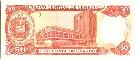 Venezuela 50 Bolivares,  Andres Bello - Banque centrale- 1992