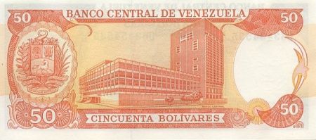 Venezuela 50 Bolivares A. Bello, Palais Las Academias - Banque Centrale