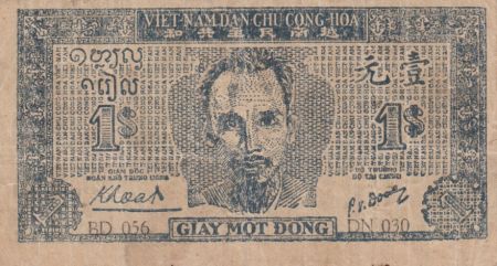 Vietnam 1 Dong Ho Chi Minh - 1947 - P.9b filigrane VDCCH