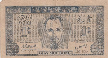Vietnam 1 Dong Ho Chi Minh - 1947 - P.9c filigrane Cercle