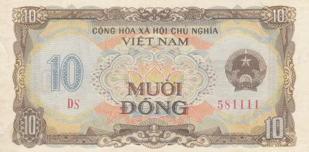 Vietnam 10 Dong,  Armoiries - Maison et palmiers - Série DS - 1980 - P.86