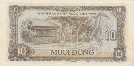 Vietnam 10 Dong,  Armoiries - Maison et palmiers - Série DS - 1980 - P.86