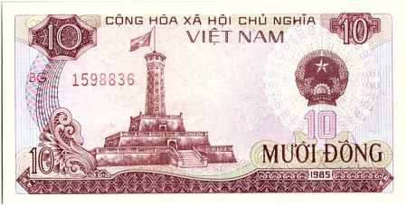 Vietnam 10 Dong, Tour d\'Hanoi - Paysage - 1985 - P.93