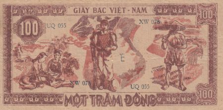 Vietnam 100 Dong, Ho Chi Minh - 1948 - P.28a Série UQ055-XW078