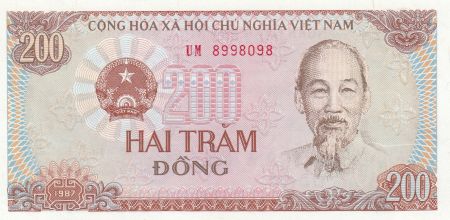Vietnam 200 Dong,  Ho Chi Ming - Tracteur - 1987 -  P.100 a