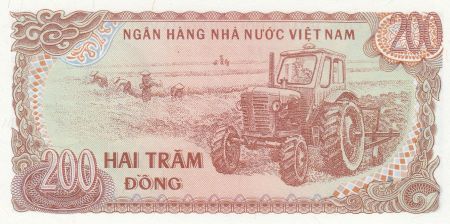 Vietnam 200 Dong,  Ho Chi Ming - Tracteur - 1987 -  P.100 a