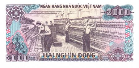 Vietnam 2000 Dong, Ho Chi Minh - Ouvrières, usine textile - 1988 - P.107 a