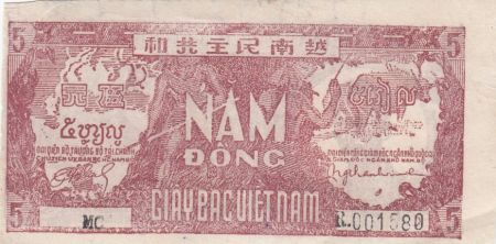 Vietnam 5 Dong Ho Chi Minh - 1948 - P.17a  Série MC