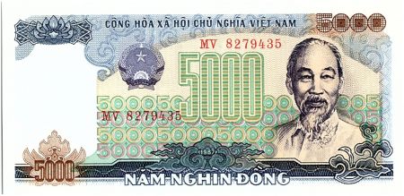 Vietnam 5000 Dong, Ho Chi Minh - Plateformes pétrolières - 1987 - P.104