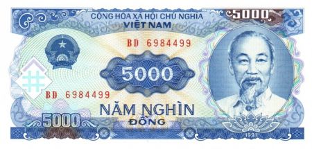 Vietnam 5000 Dong Ho Chi Minh - Usine électrique - 1991