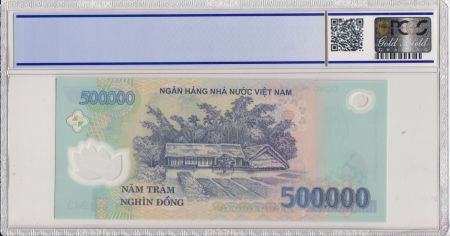 Vietnam 500000 Dong Ho Chi Minh - Maison, champs - 2017 Polymer - PCGS 69 OPQ