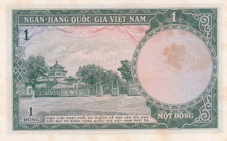 Vietnam du Sud 1 Dong - Temple - ND (1956) - Série F.6 - P.1