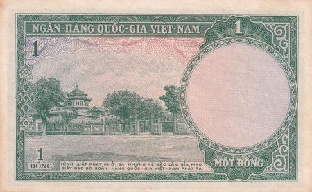 Vietnam du Sud 1 Dong - Temple - ND (1956) - Série P.6 - P.1