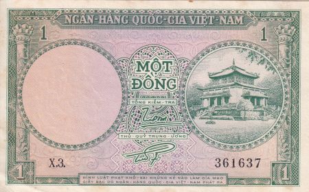 Vietnam du Sud 1 Dong - Temple - ND (1956) - Série X.3 - P.1