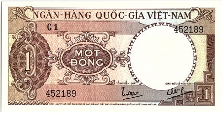 Vietnam du Sud 1 Dong, Brun - Tracteur - 1964 - P.15  - Alp C1