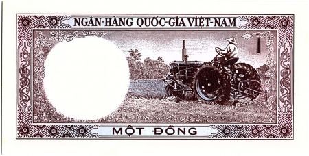Vietnam du Sud 1 Dong, Brun - Tracteur - 1964 - P.15  - Alp L1