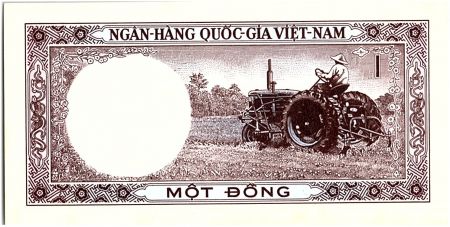 Vietnam du Sud 1 Dong, Brun - Tracteur - 1964 - P.15  - Alp N1